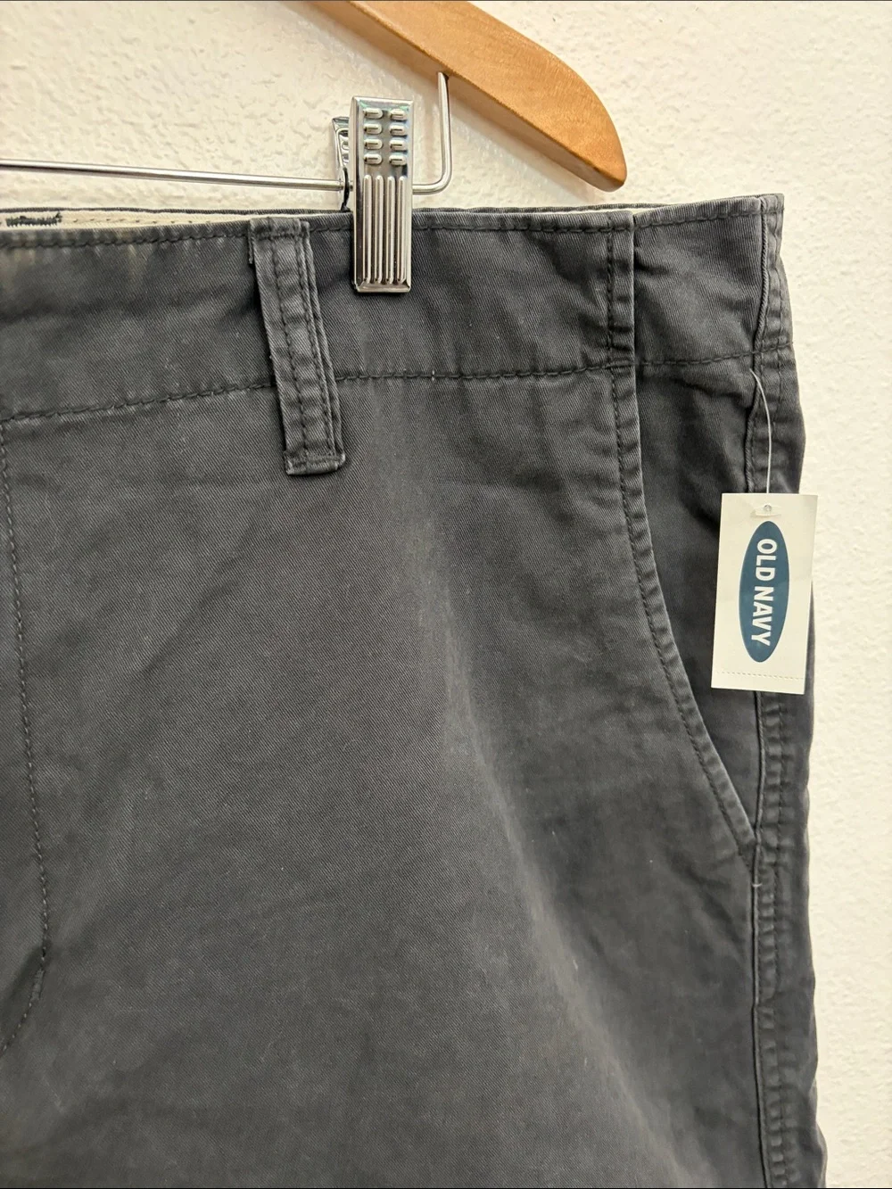 NWT Old Navy Blue Lived-In Straight Flat Front Cotton Casual Shorts
